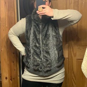 Dressbarn Faux Fur Sweater Vest